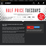 Half Price Tuesdays  @ Event Cinemas (Free Cinebuzz Membership Required)