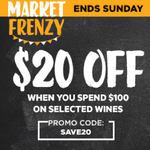 $20 off $100 Online Order on Selected Wines + Delivery ($0 C&C/ $150 Order) @ First Choice Liquor