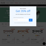 $0 Frames + 35% off All Lenses + Delivery @ Clearly