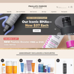 15% off Sitewide + Delivery ($0 with $60 Order) + 20% Cashrewards Cashback (Expired) @ Paula's Choice Skincare