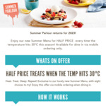 [VIC] Half Priced Summer Menu when Melbourne Airport Hits 30°C @ Pancake Parlour via App