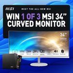 Win 1 of 3 MSI Pro 34" UWQHD 100hz Curved Monitors from JW Computers