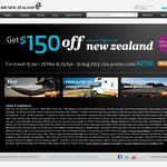 $150 off Return Flights to New Zealand with Air New Zealand. Ends 4 Dec 2012