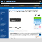 Team T-Force Z44A7 M.2 PCIe Gen4 NVMe SSD 4TB $299 + Delivery ($0 MEL C&C) @ PC Case Gear