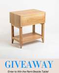 Win a Remi American White Oak Bedside Table Valued at $1,090 from Taigh Living