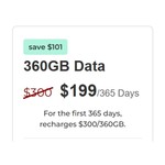 OnePass Mobile 365-Day 360GB Prepaid Mobile Plan $199 (Was $300) Delivered (New Services Only) @ OnePass Mobile
