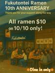 [VIC] All Ramen for $10 on 10 Oct - Dine-in Only @ Fukutontei Ramen, Various Locations