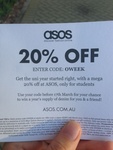 ASOS 20% off Full Prices Items