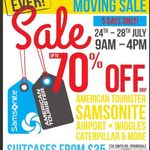 Up to 70% off at Samsonite Warehouse Moving Sale (Melbourne)