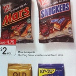 Mars Share Packs 144-216g $2 ea (Save $1.75) @ Kmart Starts 26th August