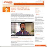 Amaysim Unlimited Now with 5GB Data $45/Month from 1st September