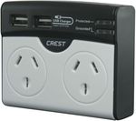Crest 2 Outlet Surge Protector with USB Charger $7 SHIPPED (Good Guys Via eBay)