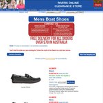 Rivers Men's Boat Shoes Clearance from $10.50 + Postage
