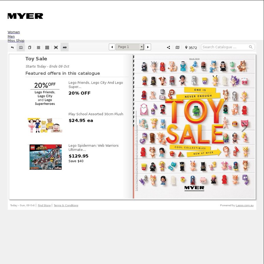 Myer toy best sale sale lego