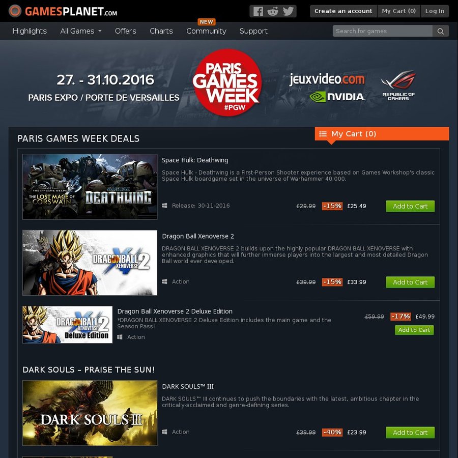 Paris Games Week Deals - UK Gamesplanet with 30% Discount Code on ...