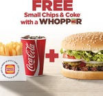 Free Small Chips and Coke with Whopper Purchase @ Hungry Jacks