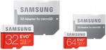 50%+ off Samsung Evo Plus (U1) Micro SD Memory Card with SD Adapter 32GB ($22) & 64GB SD&SDXC ($36) @ Harvey Norman