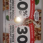 30-40% off Pizza @ Domino's (Selected Stores in ACT)