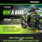 Win a 2018 Kawasaki Ninja 400 Sportbike Worth $9,000 from NM Insurance Pty Ltd