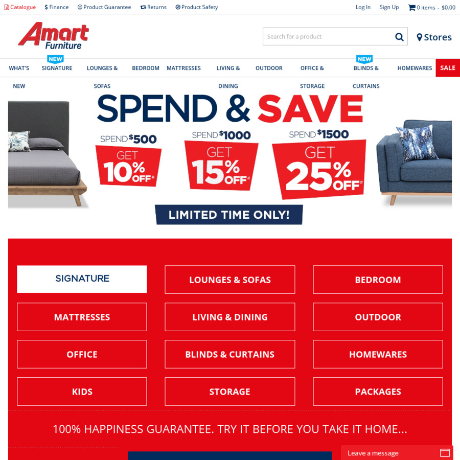 10/15/25 off on 500/ 1000/ 1500 Spend Amart Furniture OzBargain