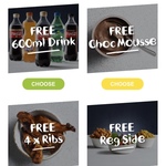Choose One of Four Freebies (Drink, Ribs, Side or Mousse) with Main Item Purchase @ Nando's (PERi Perks Membership Required)