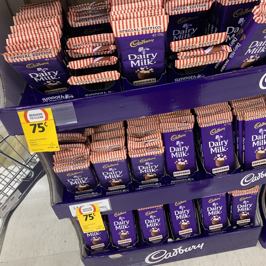 [SA] Cadbury Dairy Milk Chocolate Blocks. Popcorn (170g) 0.75 or