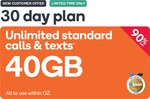 Prepaid Voucher Code: EXTRA LARGE (30 Days | 40GB) - $4.90 (Was $49.90) @ Kogan Mobile (New Customers Only)
