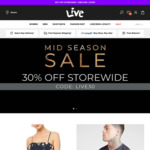 30% off Storewide + Free Drawstring Siksilk Bag with Any Purchase @ Live Clothing