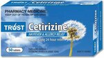 Trust Cetirizine Hydrochloride 10mg, Hayfever & Allergy Relief 50 Tabs (Generic Zyrtec) $10.99 inc Delivery @ PharmacySavings