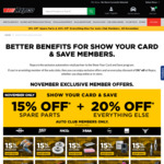 Save up to 20% during November by Showing Your Auto Club Card (NRMA, RACV, etc) @ Repco