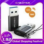 CABLETIME USB 3.0 to USB Type-C Female Adapter US$1.09 (~A$1.54) Delivered @ Lancom Cable Store AliExpress