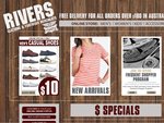 Rivers - Men's Jeans $15 and Women's Velcro & Elastic Sandals $22, One Week Only