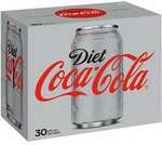 Coca Cola Diet, Classic & No Sugar Soft Drink 375ml Cans 30 Pack $19.45 Each + Delivery/Pickup @ Woolworths