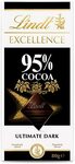 Lindt Dark Chocolate 95%, 90% , 85%, 78%, 70%, 70% Smooth Blend  $2.25 Each + Delivery ($0 with Prime/ $39 Spend) @ Amazon