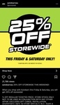 25% off Storewide Friday and Saturday only @ Autobarn