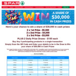 Win a Share of $30k in Cash Prizes from Spar Supermarkets Australia (SPARty Time)