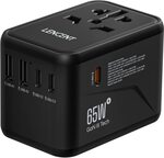 LENCENT Universal Travel Adapter, GaN3 65W with 2 USB Ports & 3 USB-C PD Adaptor $59.99 (RRP $71) Delivered @ LENCENT Amazon AU