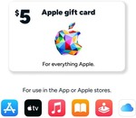 [Kogan First] $5 Apple eGift Card for $1 @ Kogan (1 Per User)