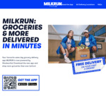 $15 off $30/$40 Spend @ MILKRUN (Excl NT)