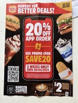 20% off All Pick-up Orders with $15 Minimum Spend @ Hungry Jack’s (App Required)