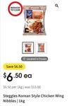 ½ Price: Steggles Korean Chicken Wing Nibbles 1 kg $6.50 @ Select Coles Stores