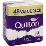 Quilton 3 Ply White Toilet Tissue 48 Pack $23 ($20.70 with Everyday Extra) @ Woolworths