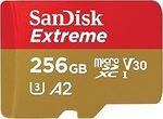 SanDisk 256GB Extreme microSDXC Memory Card with Adapter $30.97 + Delivery ($0 with Prime/ $59 Spend) @ Amazon US via AU