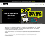Win 1 of 20 $200 Bunnings eGift Cards from Ryobi