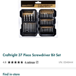 [VIC] Craftright 37 Piece Screwdriver Bit Set $5 in Store @ Bunnings Box Hill