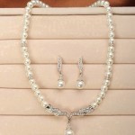 Only $13 for Elegant Pearl & Crystal Necklace & Earring Set (57% off) - Choice of 2 Colours