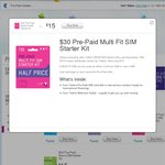 Telstra $30 Pre-Paid Starter Kits (Multi-Fit or Nano) for $15