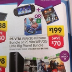 PS VITA Wi-Fi/3G Console+ Killzone or Little Big Planet Bundle $199 @ DSE 27/03