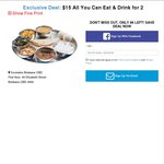 $15 All You Can Eat & Drink for 2 at Govinda's Brisbane CBD via Zippy App
