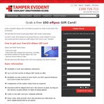 Free $50 EFTPOS Gift Card on Orders over $200 (Ex GST), First 100 Customers - Tamper Evident